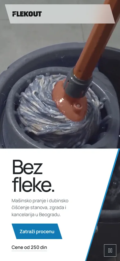 Početna strana sajta Flekout na telefonu